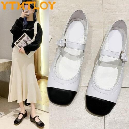 Cher Flat Shoes Mary Jane Single Shoes Womens Shoes 2021 New Spring And Autumn All-match Casual Peas Shoes