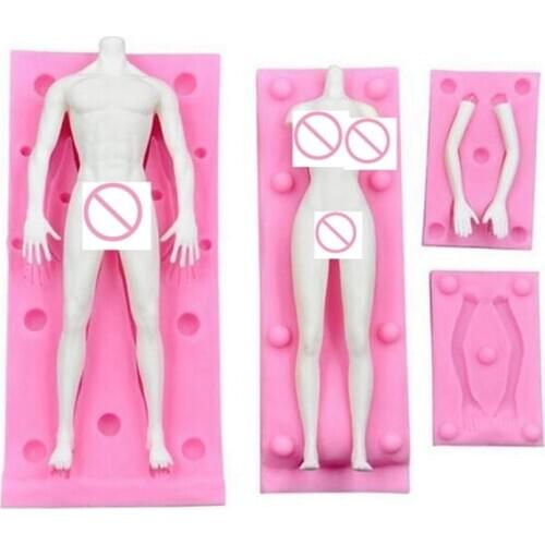 Doll Body Shaped Silicone Mold 3D Fondant Tool For Manikin Handmade DIY Chocolate Baking Decorating Clay Mould Supplies H117