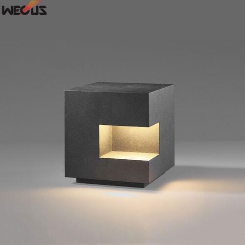 Nordic minimalist stainless steel lawn lamp outdoor garden square lamp villa garden courtyard landscape lighting