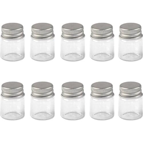 100 pcs 22x30 mm 5 ml Spiral Mouth Aluminum Cap Mini Glass Bottles Essential Oil Incense Glass Vials Wishing Stars Bottles