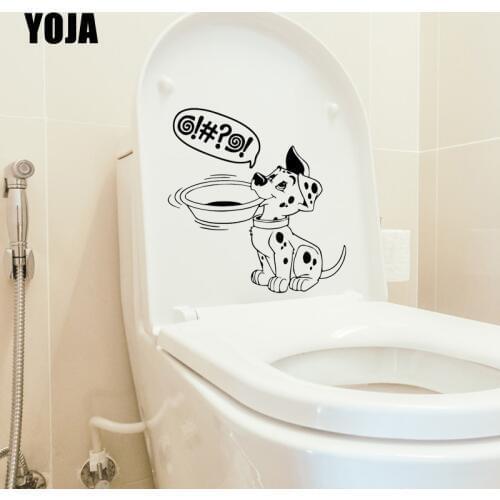 YOJA 22.7X23.5CM Puppy Funny Dalmatian Dog Animal for Kitchen Toilet Decal Home Decor Wall Stickers T5-1640