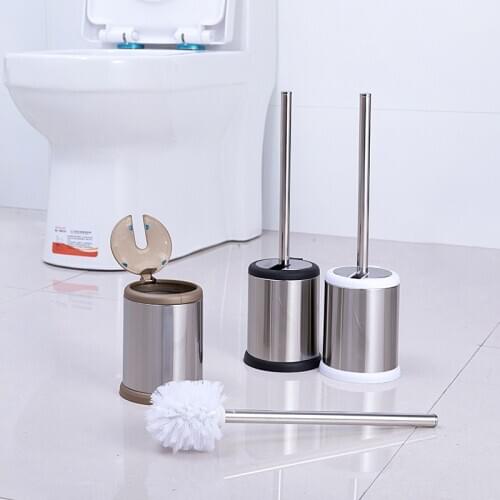 Yooap Toilet Brushs With Holder Good Grip Stainless Steel Toilet Bowl Cleaner Brush Set for Bathroom