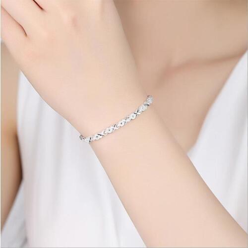 Everoyal Luxury Crystal Geometric Design Female Bracelets Jewelry Vintage 925 Sterling Silver Bracelet For Women Accessories Hot