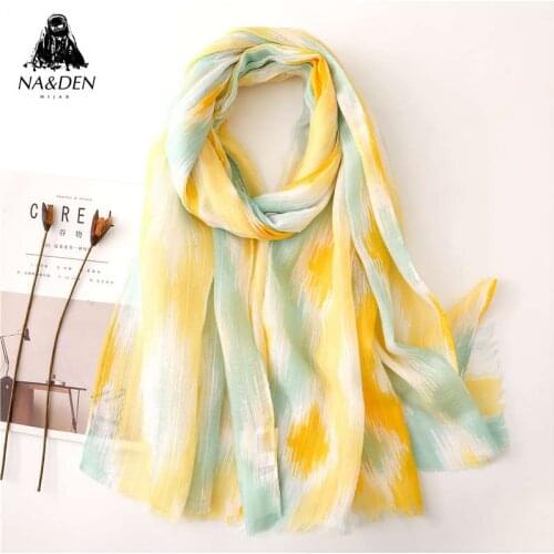 Women Cotton scarf with geometric print scarves muslim hijab fashion Contrast color wrap bandana muffler 10pcs/lot fast shipping