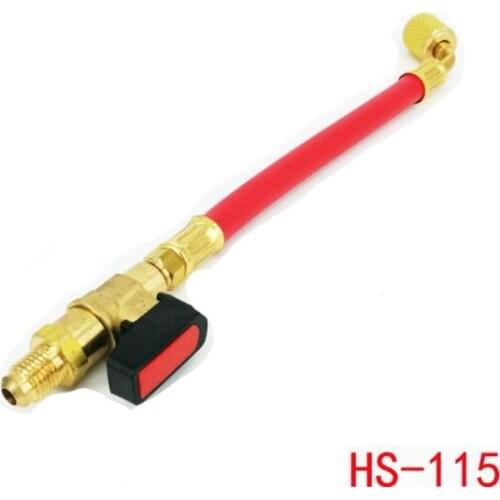 1/4 SAE R410 refrigerant charging hose with ball valve Car AC Airconditioning tube HS-115 control valve