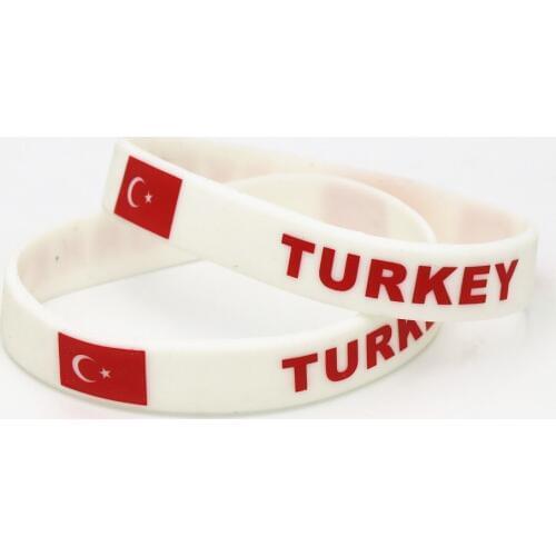 1PC Hot Sale Fashion Football Sports Silicone Wristband Turkey Country National Flag Rubber Bracelets &Bangles Adult Gifts SH225