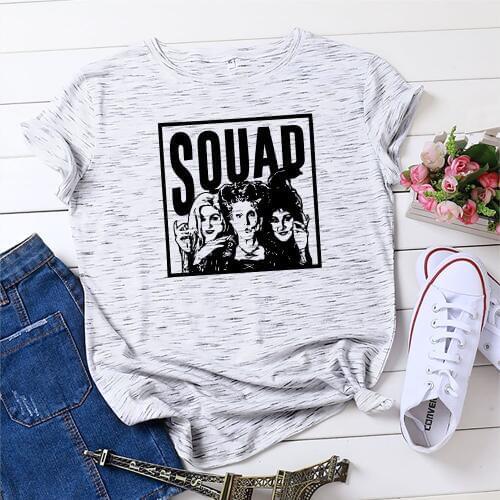 100% Cotton Summer Funny Womens T-shirt O-Neck Harajuku Souad Girl Top Casual Female T shirt Oversized Size S-5XL