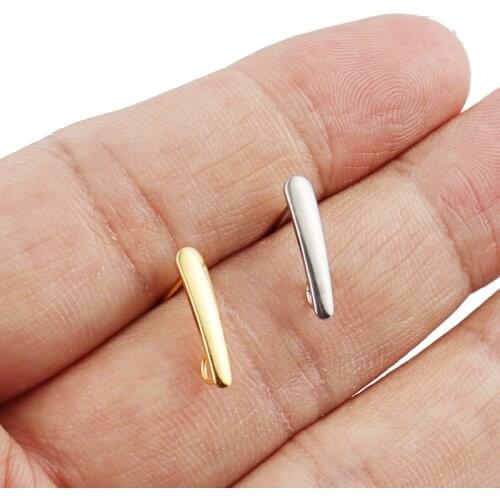 20pcs Stainless Steel Earring Geometry Base Rectangular Hanging Ear Pins Ear Hook DIY Jewelry Making Connector Accessories