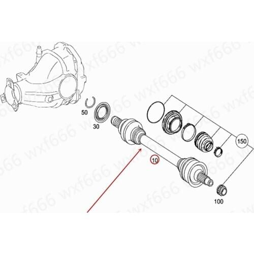 2053509708/9608 Drive shaft Rear axle Suitable for Class C C 200mer ced es-be nz2015 Rear drive shaft Left and right half shaft