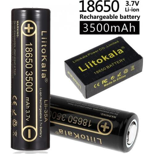 100% Original LiitoKala Lii-35A 18650 3500mAh 3.7V Li-Ion Rechargeable Battery 10A Lithium Battery High Drain For Flashinglight