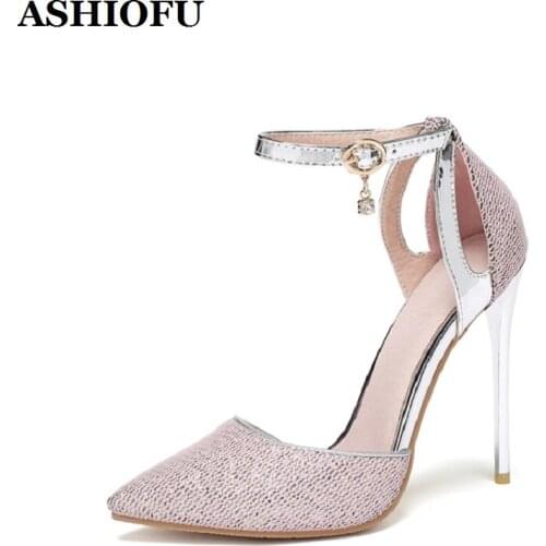 ASHIOFU New 2021 Ladies Stiletto Heel Pumps Pointed-toe Patchwork Party Prom Shoes Large Size Fashion Daily Wear Court Shoes