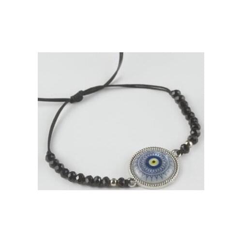 Evil eye Figured Pearl Crystal Bracelet