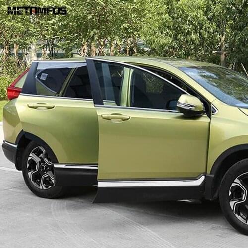 For Honda CRV 2017 2018 2019 Chrome Side Door Strip Skirts Body Molding Trim Protection Sticker Exterior Accessories Car Styling