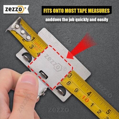 Zezzo Tape Measures Positioning Clip Stainless Steel Tape Measure Corner Edge Clamp Fixed Accurate Reading Tape Measurement Tool