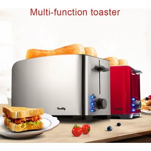 Kbxstart 220V Stainless Steel Toaster Automatic Fast Multi-function Breakfast Machine Home Bread Oven 2 Piece
