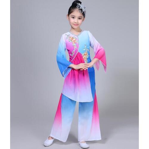 Chinese folk dance Yangge Kids Stage performance girls Vintage