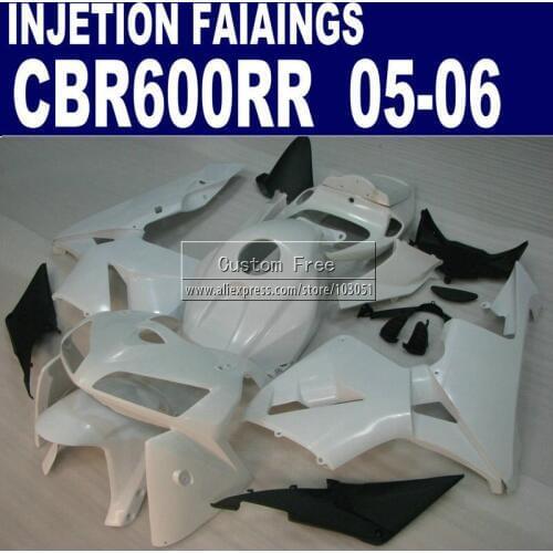 Injection fairings kit for Honda 600 RR fairing CBR600RR 2005 2006 05 06 all white bodykits & seat cowl