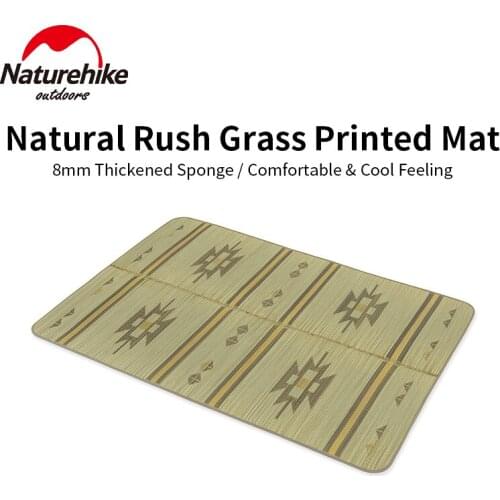 Naturehike Camping Summer Mat Rushes Straw Non Slip Picnic Mat 200x140cm Large Area Thickened Sponge Sleeping Pad Tent Mat