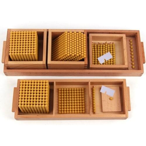 Montessori Educational Equipment Golden Bead Materials for Introduction to Decimal Quantity/ Symbols Kids Math Learning Toys