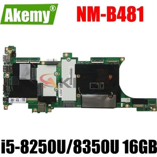 For Lenovo Thinkpad X1 Carbon 6th 2018 laptop motherboard with CPU i5-8250U/8350U RAM 16GB NM-B481100% Fully Tested
