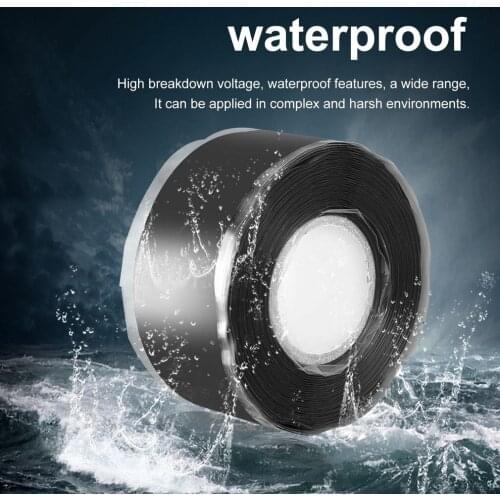 0.5/1.5/3M Multi-Purpose Self-Adhesive Strong Black Rubber Silicone Repair Waterproof Bonding Tape Rescue Self Fusing Wire