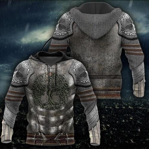 Viking Armor Warrior Knight 3D Jacket Men/women Harajuku Hoodie Unisex Casual Streetwear Sweatshirt Pullover Sudadera Hombre C39