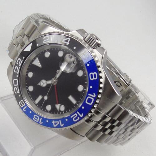 40mm DREAMRUI black dial Sapphire glass Luminous jubilee GMT automatic mens watch