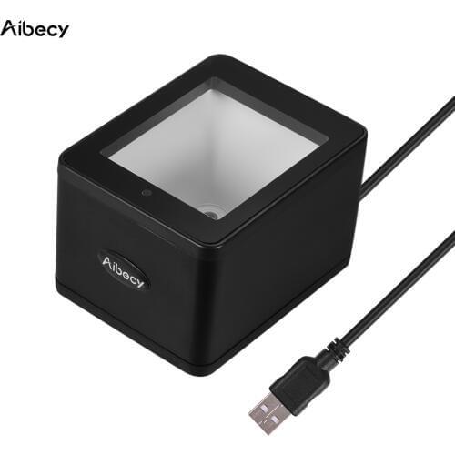 Aibecy YHD-9800 Desktop 1D/2D/QR Barcode Scanner USB Wired Bar Code Reader CMOS Image Hand-Free for Mobile Payment for POS shop