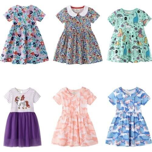 New womens Cotton Brand summer dress princess dress childrens wear childrens short sleeve