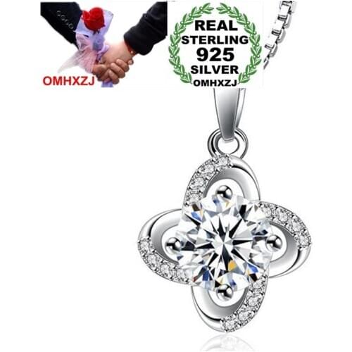 OMHXZJ Wholesale Fashion Eternal Flowers OL Woman Girl Gift Zircon 925 Sterling Silver Pendant Charms PE95 ( NO Chain Necklace )