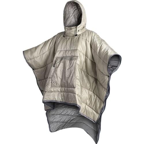 Outdoor Camping Sleeping Bag Water-resistant Cloak Poncho Lazy Bags Ultralight Travel Sleeping Blanket Quilt Coat with Hood