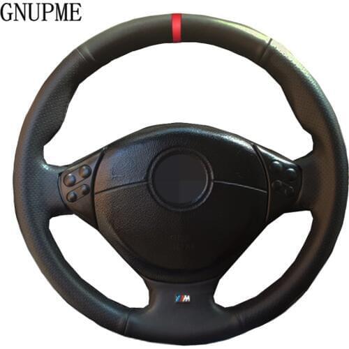 Hand Sewing Artificial leather Car Steering Wheel Cover For BMW E39 5 Series 1999 - 2003 E46 3 Series 1999 - 2005 E53 X5 E36 Z3
