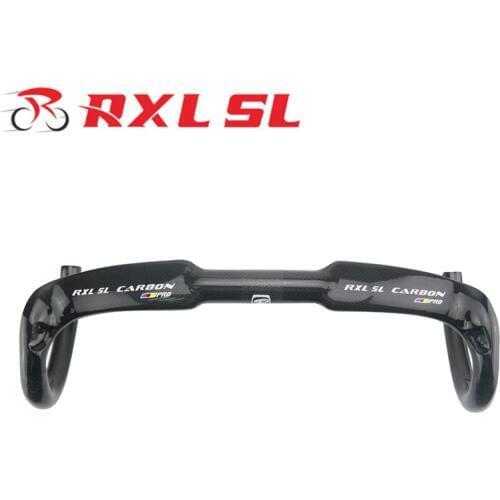 RXL SL Carbon Road Bicycle Handlebar 3K Glossy Black Bike Carbon Handlebars Internal Bent Bar 400/420/440mm Winding Handlebar