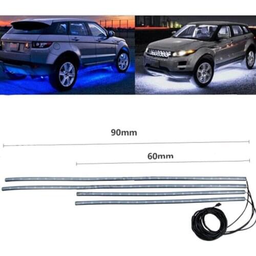 4pcs Car RGB LED Strip Light Under LED Strip Lights 7 Colors Tube Underbody System Neon Chassis Light Kit WIth Remote For Cruze
