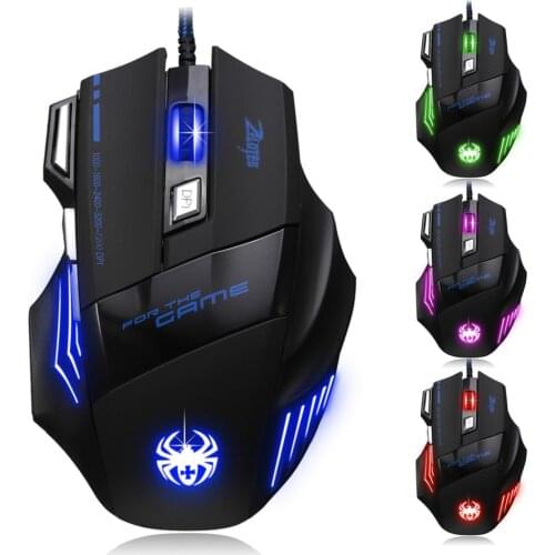 T-80 Professional LED Backlight 7 Keys 7200DPI USB Wired Optical Gaming Mouse