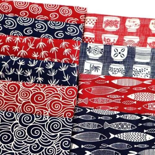 CF844 Sprial/Fishes/Leaves Printed Summer Thin Cotton Fabrics Dress/Table Cloth/Curtain/Clothes DIY Sewing Patchwork Material