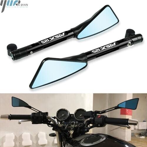 Universal Motorcycle Rearview Mirrors Moto CNC Side Mirrors For HONDA GROM MSX 125 2014-2018 2015 2016 2017 GROM MSX125 logo