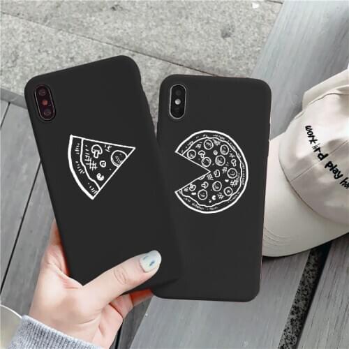 Funny Best Friends Phone Case For iPhone X XS MAX XR Pizza for 12 11 Pro max 7 8 6 6s Plus SE 2020 Couple Soft Back Cover Shell