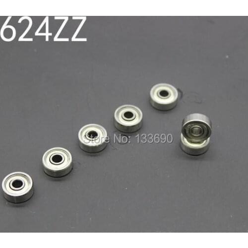 10PCS/LOT 624 624Z 624ZZ ball bearing 4*13*5 mm chrome steel bearing 4x13x5 mm