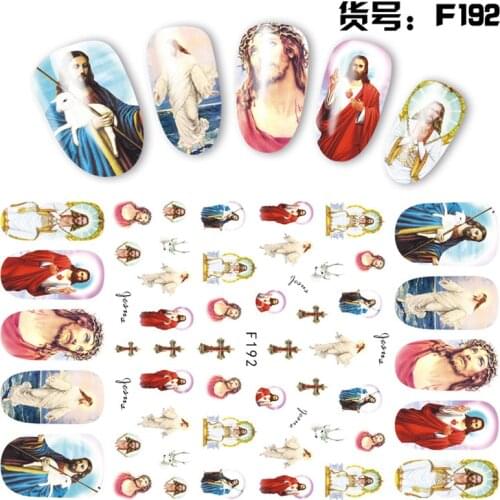 10pcs Cartoon Character Hepburn Monroe Nail Art Sticker Jesus Angel Brand Designer Nail Art Repair Decorative Decal Set