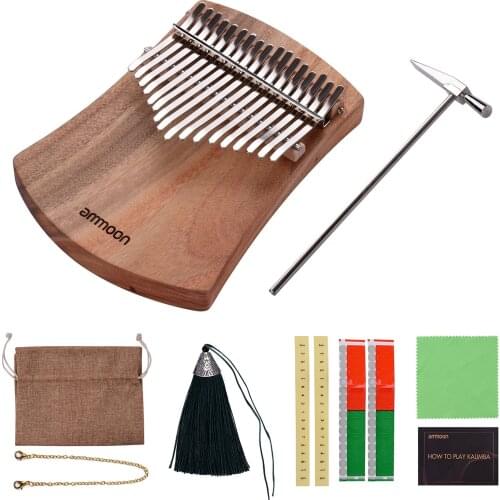 Ammoon 17-Key Thumb Piano Kalimba C Tone with Carry Bag Musical Scale Stickers Tuning Hammer Accompaniment Chain