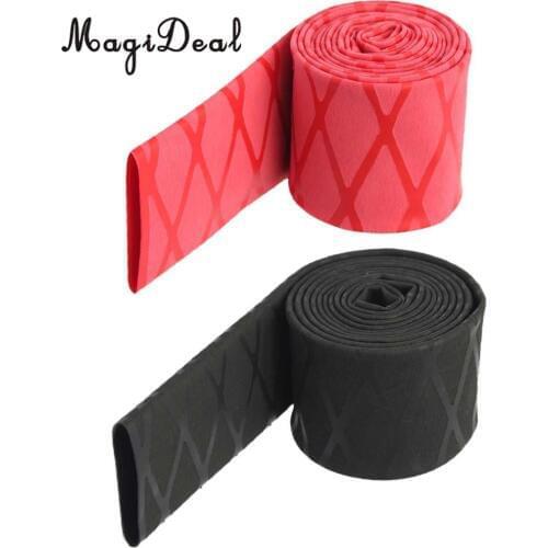 2pcs NonSlip Heat Shrink Tube Textured Grip Fishing Rod Racket Sleeve Handle