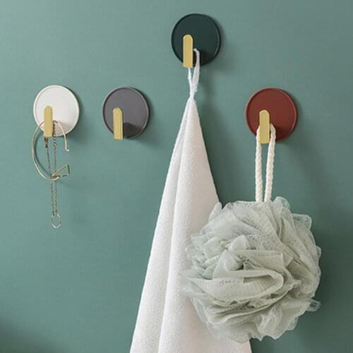 4Pcs Door Hanger Round ABS Wall Hooks Good Load-bearing Saving Space Door Hanger for Bathroom