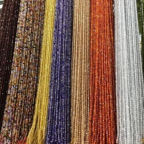 Natural Stone Bead Section Zircon Punch Loose Beads 2 3 MM For Jewelry Making DIY Necklace Bracelet Earrings Accessory