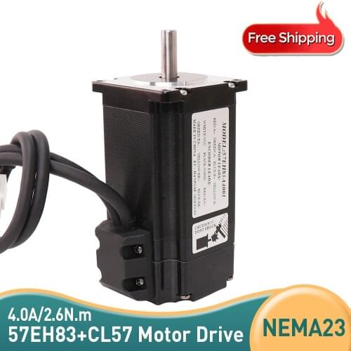 57CME26 Nema23 Closed Loop 57EH83A4001 Hybrid Step-servo motor 4A 2.6N.M 83mm Servo motor +CL57 drive for 3D printer