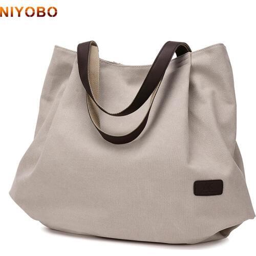 New Arrive Canvas Women Handbag School Book Bags For Teenage Girls Travel Organizer Female Totes Purse Hobos Beach Bags PT1231
