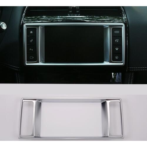 ABS Chrome Dashboard Navigation Screen Frame Decoration Cover Trim For Jaguar XE F-Pace X761 2016-2018 Car Styling