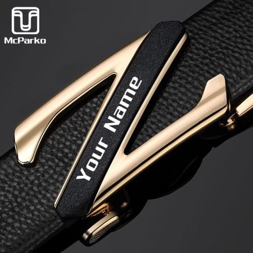 Custom Initials Leather Belts For Men New Z H Buckle Design Laser Engrave Name Logo Belts Men Waist Straps Fashion Gifts For Man