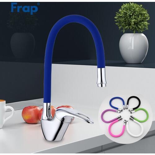 Frap Kitchen Faucet 6 color silica gel kitchen sink faucet taps mixer faucet for kitchen brass water taps set flexible tapware