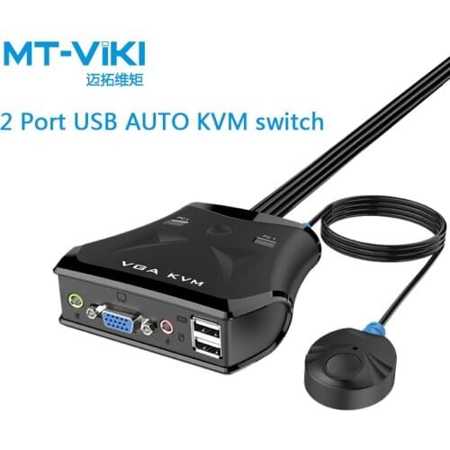 MT-VIKI 2 port vga kvm switch built in cable with desktop controller support 1920*1440 MT-201VL